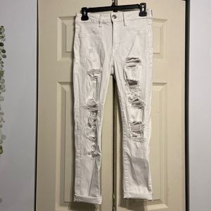 American Eagle White Ripped Jeans